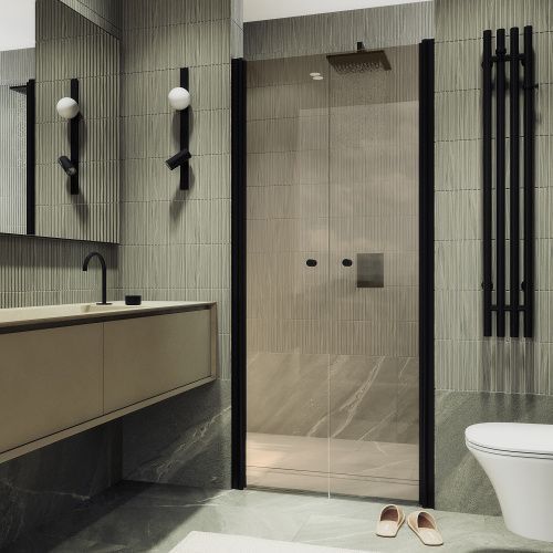 Душевая дверь Maybah Glass MGD-438-6 90х200 стекло тонированное профиль черный