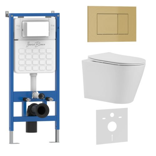 Комплект унитаз с инталляцией и клавишей смыва Iberica Blanca BURGOS ALTO IB001.BRA.231.854