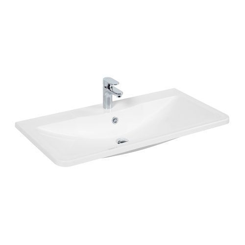 Раковина из искусственного камня BelBagno BB900/455-LV-MR-ALR 90х50 накладная цвет белый 1 отверстие под смеситель