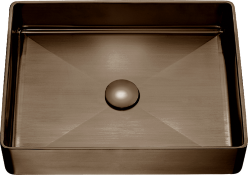 Раковина из нержавеющей стали AltroBagno Accordo AltroBagnoAccordo001012BrAn 50х40 накладная цвет бронза