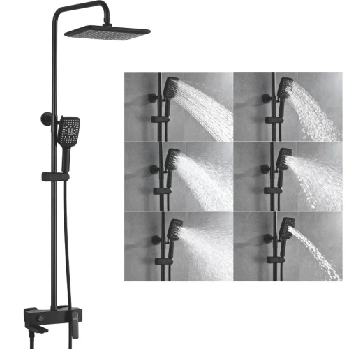 Душевая стойка Rose R2736H настенная цвет черный