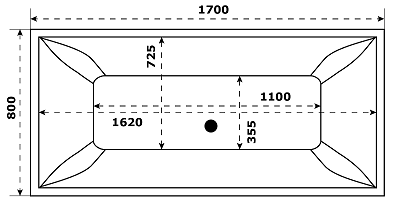 Ванна из литьевго мрамора Bas Мадрид ВА00008 170х80 отдельностоящая прямоугольная с каркасом - фото 2