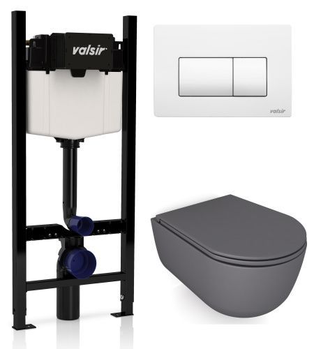 Комплект унитаз с инсталляцией и клавишей смыва Valsir KIT VSWM 7334GM Slim P1