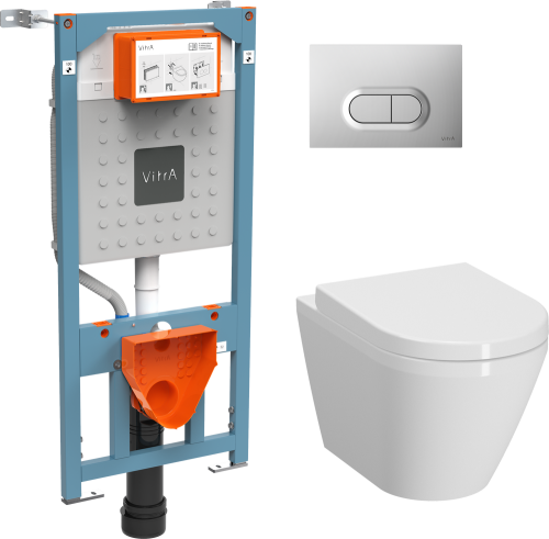 Комплект унитаз с инсталляцией и клавишей смыва Vitra Integra Round 9004B003-7202