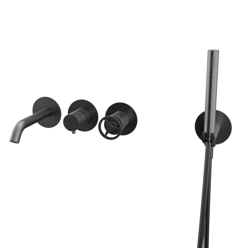 Смеситель для ванны Remer Chrono CH53D2PCFP встраиваемый в стену черный