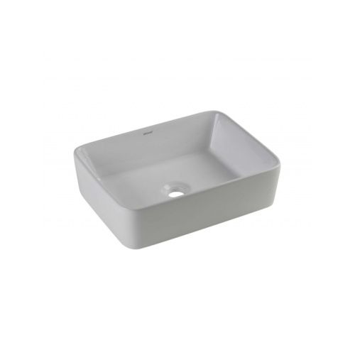 Раковина из сантехнического фарфора Bravat C22328W-ENG 50х40 накладная цвет белый без отверстий под смеситель