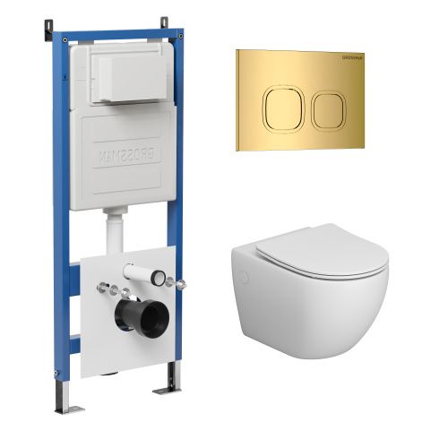 Инсталляция + кнопка смыва + унитаз Grossman Cosmo 97.4411S.02.300