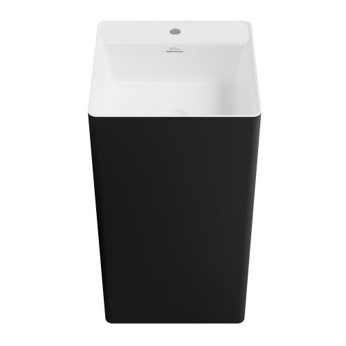 Раковина акриловая Wellsee Pure BY Wellsee 230716000 50х50 напольная цвет белый/черный 1 отверстие под смеситель