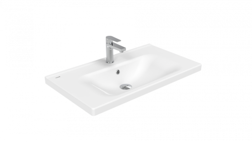 Раковина из сантехнического фарфора Creavit Eksen EK080-00CB00E-0000 80х40 накладная цвет белый