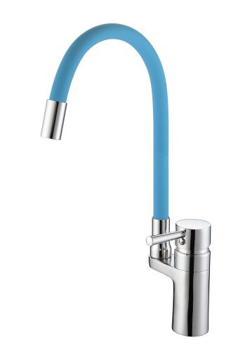 Смеситель для кухни D-Lin D157315-6 на мойку хром/синий