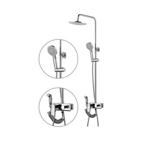 Душевая стойка Fashun A2448 настенная цвет хром