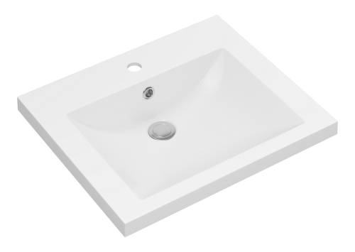 Раковина мебельная из искусственного камня Florentina Анита 58 10.150.00580.001 60х50 накладная цвет белый 1 отверстие под смеситель