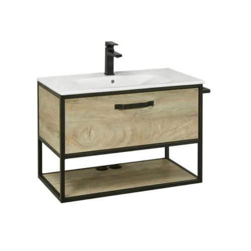 Тумба под раковину Aquaton Лофт Фабрик 1A242401LTDU0 80х40 подвесная цвет коричневый