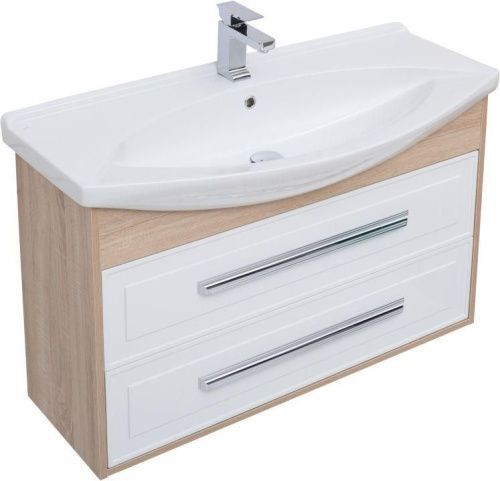 Тумба под раковину Aquanet Остин 00252676 100х30 напольная цвет белый/бежевый