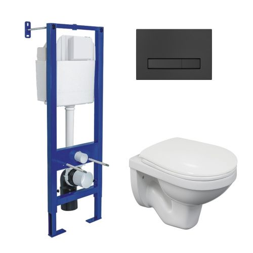 Комплект унитаз с инталляцией и клавишей смыва Berges АТОМ Line 043335
