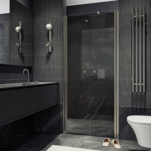 Душевая дверь Maybah Glass MGD-431-5 80х200 стекло тонированное профиль хром