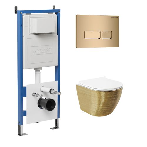 Инсталляция + кнопка смыва + унитаз Grossman Pragma 97.4455GWS.03.310