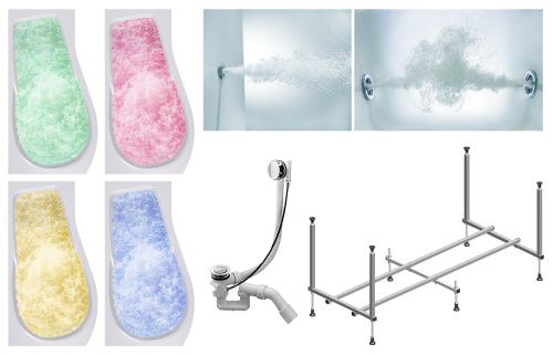 Ванна акриловая гидромассажная Timo VINO VINO1792L-KTVINO17-SPV1505-T-CM-T-BM-T-CT 170х90 пристенная асимметричная с каркасом