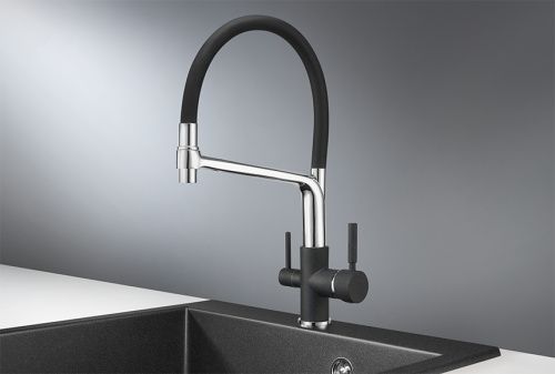 Смеситель для кухни Granula 0083, ЧЁРНЫЙ на мойку черный