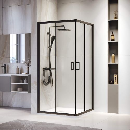 Душевой уголок RGW Passage 03083900-14 100х100 стекло прозрачное профиль черный без поддона