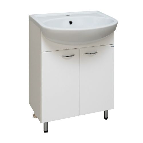 Тумба под раковину Runo Уют 00000000067 60х30 напольная цвет белый