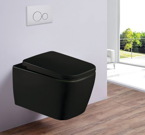 Унитаз подвесной Esbano TIRON-C ESUPTIROCBM черный с сиденьем микролифт безободковый каскадный смыв