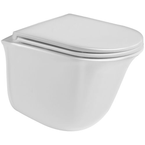 Унитаз подвесной WeltWasser 10000003668 белый с сиденьем микролифт безободковый душевой смыв