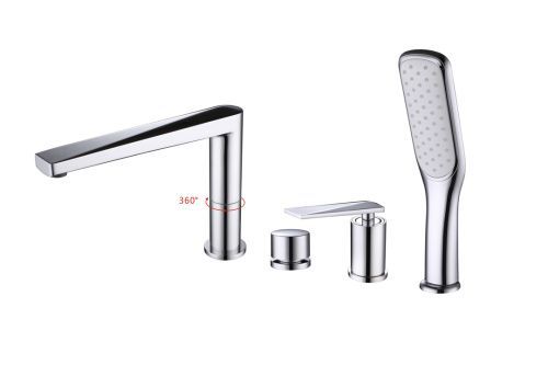 Смеситель Boheme Venturo 370 на борт ванны хром