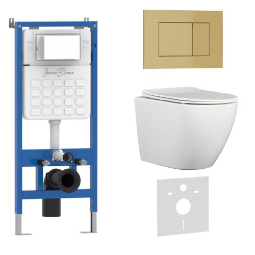 Комплект унитаз с инталляцией и клавишей смыва Iberica Blanca BILBAO ALTO IB001.BLA.231.854