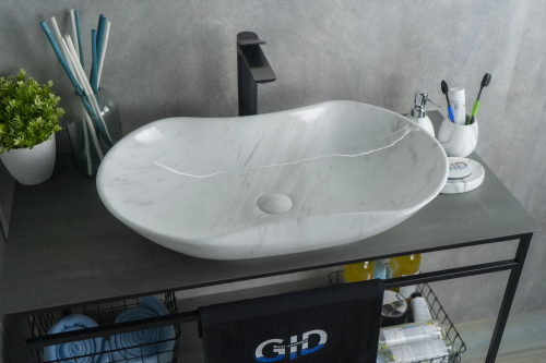 Раковина керамическая Gid Lago 54464 70х40 накладная цвет многоцветный без отверстий под смеситель