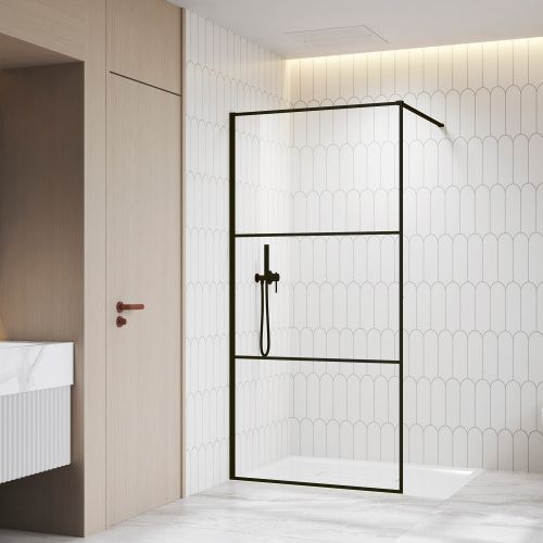 Душевая перегородка RGW 06100912-14 120х200 стекло прозрачное профиль черный