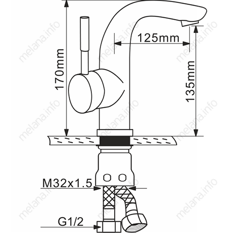 Смеситель Melana 6105 на раковину - фото 2