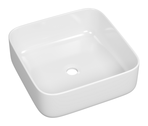 Раковина мебельная из сантехнического фарфора Milleau Miel MU0083-GW 39 MU0083-GW 40х40 накладная цвет белый без отверстий под смеситель