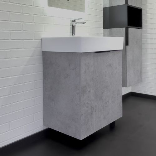 Тумба с раковиной Comforty Асти 00-00019190CF 60х50 напольная цвет серый