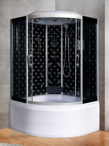 Душевой бокс River TEMZA 10000001585 135х135 стекло тонированное профиль хром