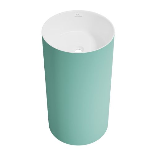 Раковина акриловая Wellsee Chalice Perfection 230620000 45х45 напольная цвет светло-зеленый/белый без отверстий под смеситель