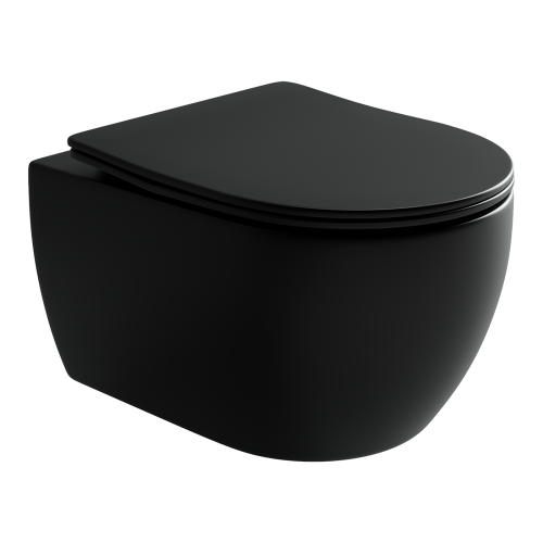 Унитаз подвесной Ceramica Nova PLAY CN3001MB черный с сиденьем микролифт безободковый душевой смыв