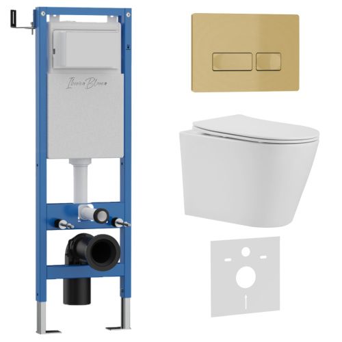 Комплект унитаз с инталляцией и клавишей смыва Iberica Blanca BURGOS ALTO IB.001M.BRA.231.215