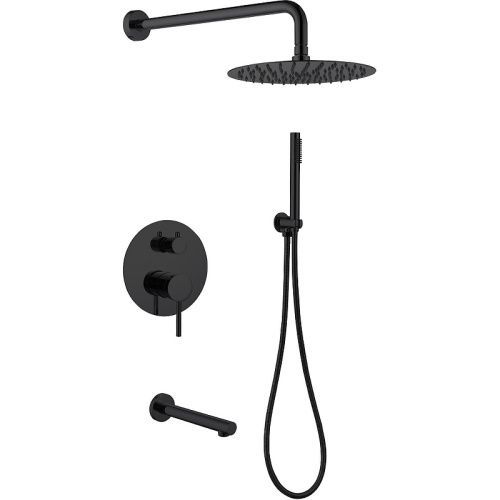 Душевая система Abber AF8817B встраиваемая в стену цвет черный с термостатом