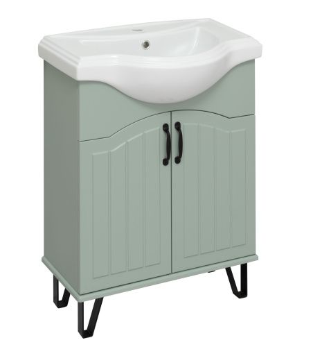 Тумба под раковину Runo Марсель 00-00001217 60х30 напольная цвет зеленый