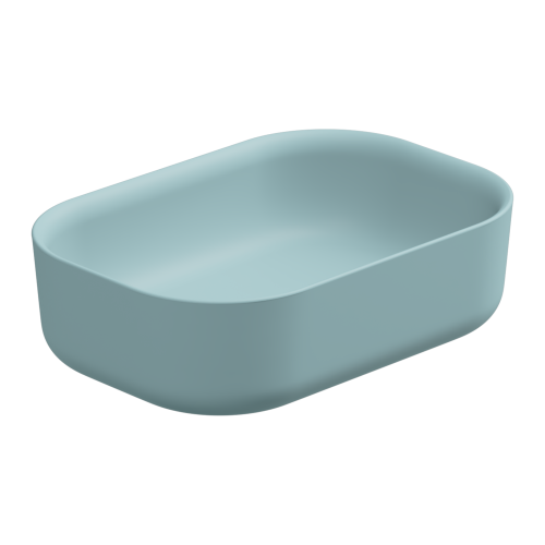 Раковина керамическая GSG Ceramic Design Hit! HILAVRE60037 60х40 накладная цвет голубой без отверстий под смеситель