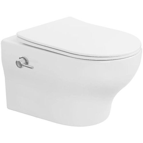 Унитаз подвесной Boheme Fiore 978-SET-2-W цвет белый с сиденьем микролифт безободковый смыв торнадо