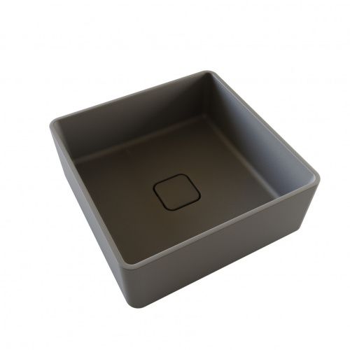 Раковина из искусственного камня Florentina Одри 4040 10.320.00400.307 40х40 накладная цвет серый без отверстий под смеситель