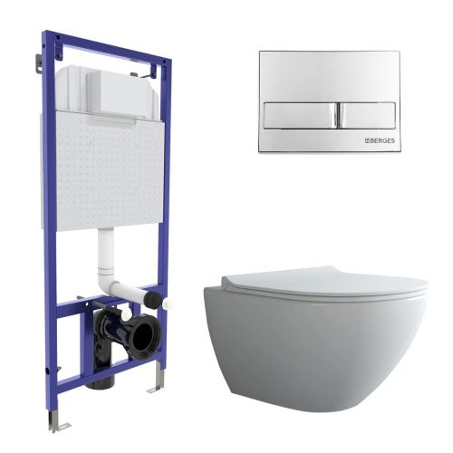 Комплект унитаз с инталляцией и клавишей смыва Berges NOVUM 043245