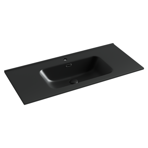 Раковина из сантехнического фарфора Ceramica Nova ELEMENT CN7003MB 100х50 накладная цвет черный 1 отверстие под смеситель