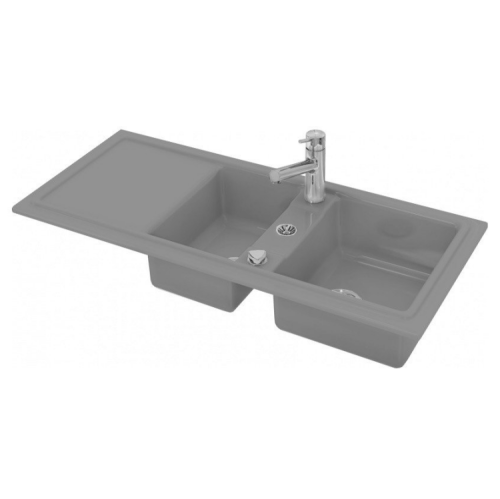 Раковина керамическая Duravit Cassia 7513111600 120х50 встраиваемая цвет серый 1 отверстие под смеситель