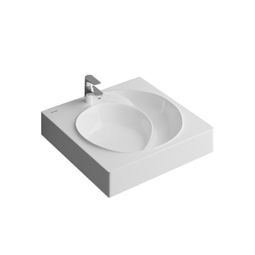 Раковина из искусственного камня Grossman Neo 2606001 60х60 подвесная цвет белый 1 отверстие под смеситель