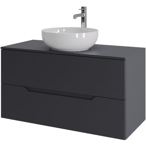 Тумба с раковиной Orange Line Li-100TugMDF+B07-420W 100х50 цвет серый