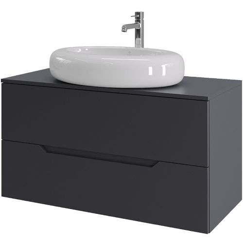 Тумба с раковиной Orange Line Li-100TugMDF+B08-640W 100х50 цвет серый