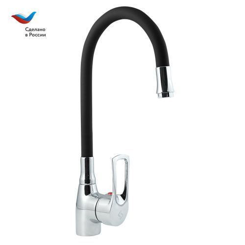 Смеситель для кухни Славен Прораб СЛ-ОД-Ц2Ч на мойку черный/хром